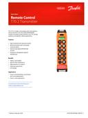 Remote control receiver RCT-T70-2 Datasheet Danfoss EN