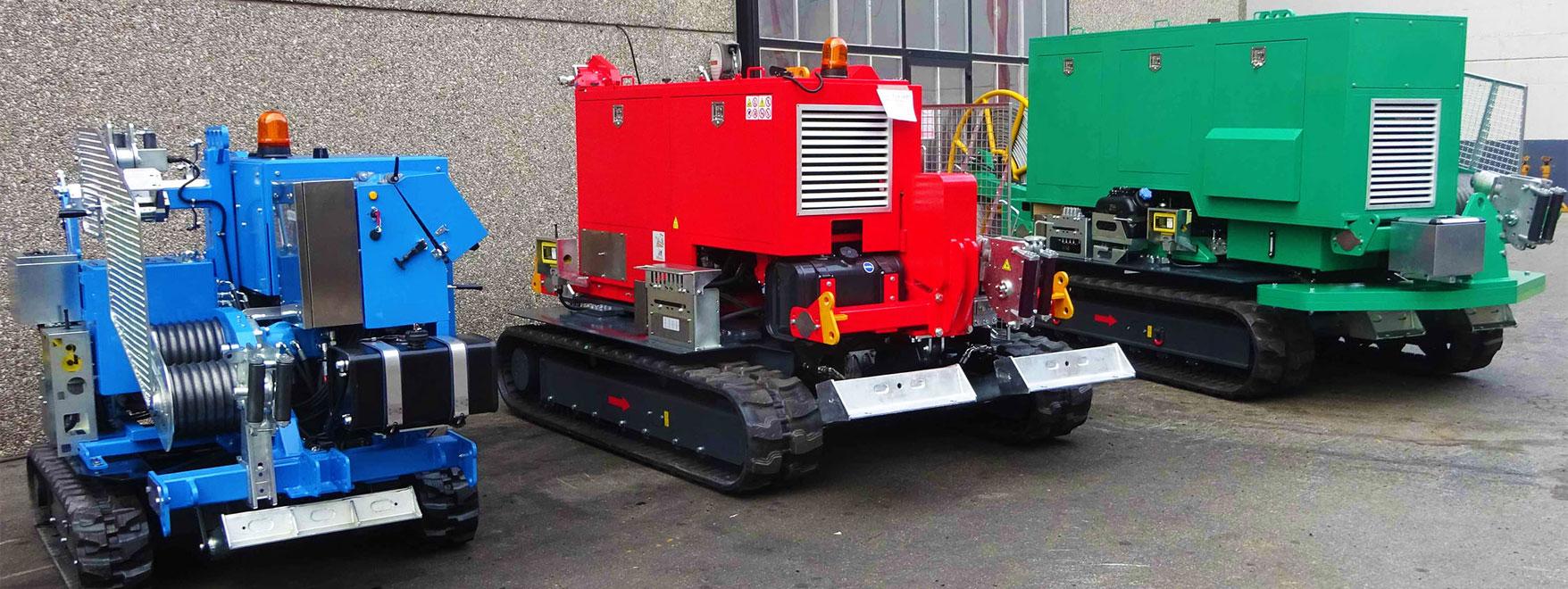 Sistema cingolato radiocomandato per macchine tesatura e posa cavi Omac