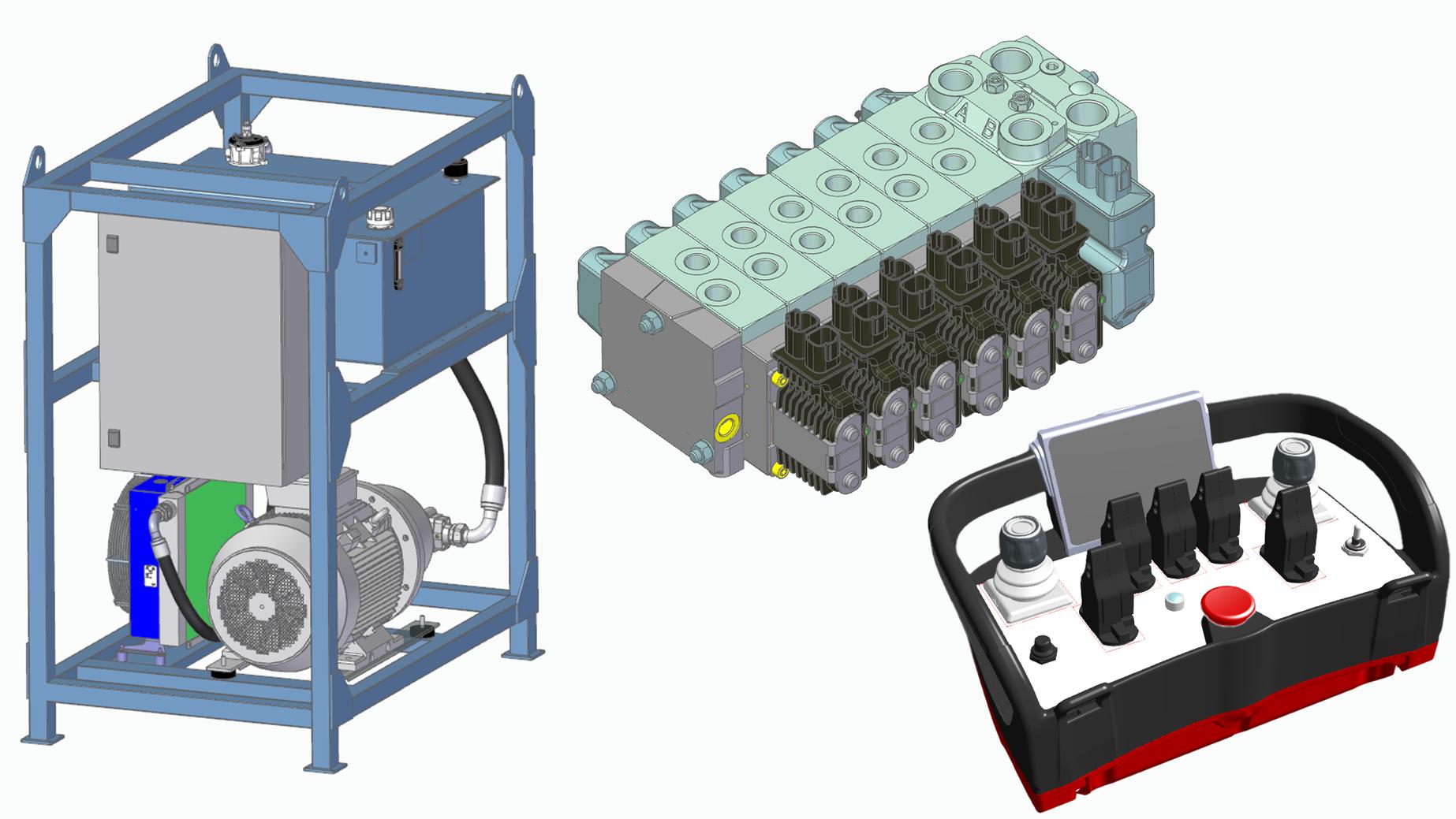 hydraulic-render-power-unit-3d-pvg-remote-control